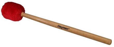 Hayman BDM-6 klopper voor grote trom/ bass drum klopper voor grote trom/ bass drum, 400 mm esdoorn schacht, 55 mm vacht bol met vilten kern, rood