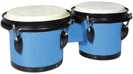 Hayman BG-402-BU bongo bongo, hardhout, 6,5"+7,5", blauw, natuurvel, zwarte hardware