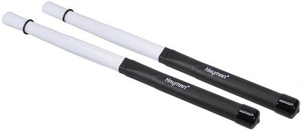 Hayman BRH-9 cajon brushes cajon brushes, rubberen handvat, wit nylon, set
