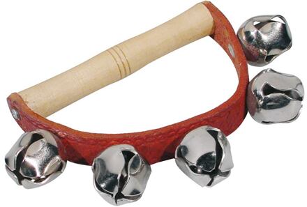Hayman HB-35 bellenkrans bellenkrans, met handvat, 5 bellen van 25 mm, hout en leder