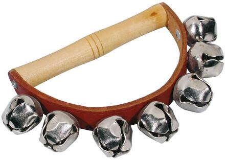 Hayman HB-37 bellenkrans bellenkrans, met handvat, 7 bellen van 25 mm, hout en leder