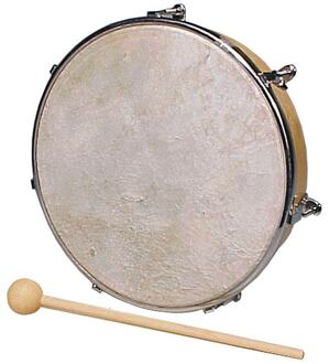 Hayman HDCT-308 hand trom hand trom, natuurvel, 8", hout, stembaar, met klopper