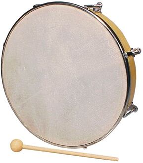 Hayman HDCT-310 hand trom hand trom, natuurvel, 10", hout, stembaar, met klopper