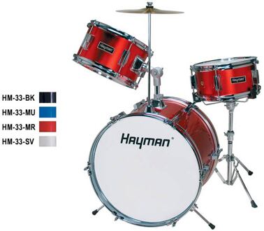 Hayman HM-33-BK 3-delig drumstel 3-delig drumstel, zwart