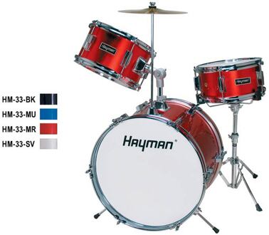 Hayman HM-33-MU 3-delig drumstel 3-delig drumstel, metallic blauw