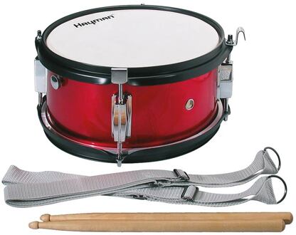 Hayman JMDR-1005 kleine trom / snaartrom kleine trom / snaartrom, kindermodel, 10 inch, 5 inch diep, rood, met riem