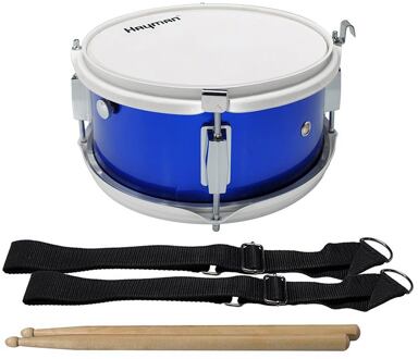 Hayman JMDR-1005BU kleine trom / snaartrom kleine trom / snaartrom, kindermodel, 10 inch, 5 inch diep, blauw, witte hardware, met riem