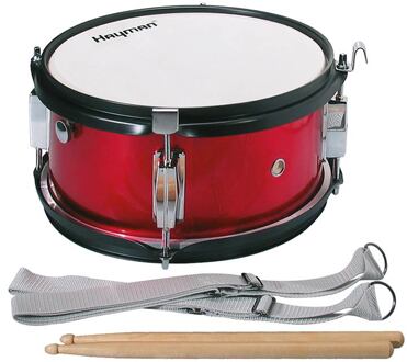 Hayman JMDR-1207 kleine trom / snaartrom kleine trom / snaartrom, kindermodel 12 inch, 7 inch diep, rood, met riem