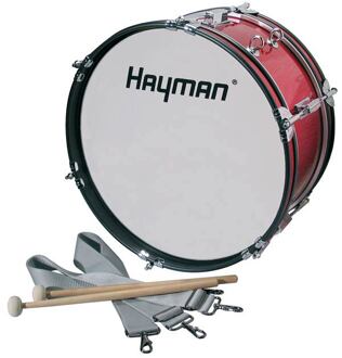 Hayman JMDR-1607 grote trom / overslagtrom grote trom / overslagtrom, kindermodel, 16 inch, 7 inch diep, rood, met riemen