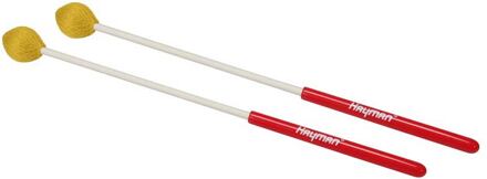 Hayman MM-17 kloppers voor marimba kloppers voor marimba, 350 mm witte fiber schacht, paar, 29 mm medium bol, oranje
