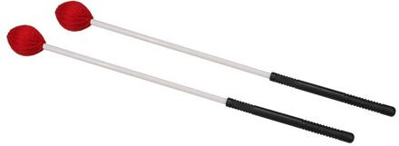 Hayman MM-21 kloppers voor marimba kloppers voor marimba, 370 mm kunststof schacht, paar, 36 mm harde bol, rood