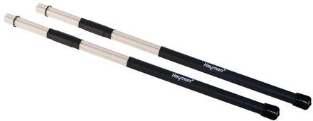 Hayman RS-07-W drumrods drumrods, houten, zwart handvat, 7 staven, paar, lengte 400 mm, diameter bol 15 mm.
