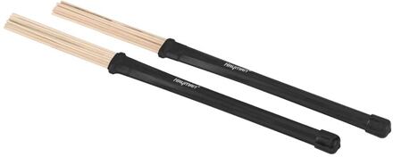 Hayman RS-12-BF drumrods drumrods, bamboe, zwart handvat, 12 staven, plat, paar, lengte 400 mm