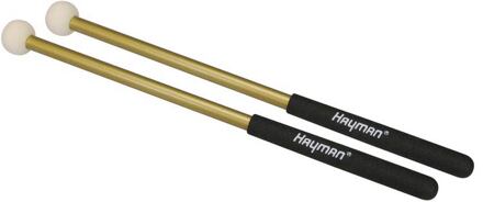 Hayman TM-14 paukenstokken paukenstokken, 370 mm metalen schacht, rubberen handvat, 29 mm vilten bol