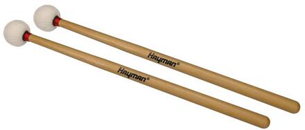 Hayman TM-9 paukenstokken paukenstokken, 370 mm esdoorn schacht, paar, 35 mm wolvilten bol met houten kern