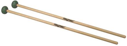 Hayman XM-13 kloppers voor xylofoon kloppers voor xylofoon, 365 mm esdoorn schacht, paar, 28 mm medium harde groene rubber bol