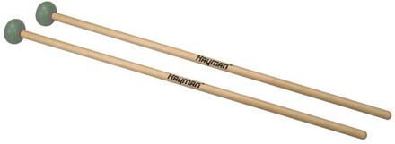 Hayman XM-14 kloppers voor xylofoon kloppers voor xylofoon, 365 mm esdoorn schacht, paar, 28 mm medium licht groene rubber bol