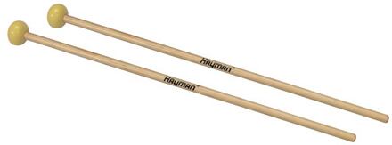 Hayman XM-16 kloppers voor xylofoon kloppers voor xylofoon, 365 mm esdoorn schacht, paar, 28 mm harde geel rubber bol