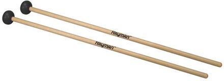 Hayman XM-17 kloppers voor xylofoon kloppers voor xylofoon, 365 mm esdoorn schacht, paar, 28 mm extra harde zwart rubber bol