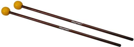 Hayman XM-3 kloppers voor xylofoon kloppers voor xylofoon, 380 mm rotan schacht, paar, 30 mm medium harde nylon bol, geel