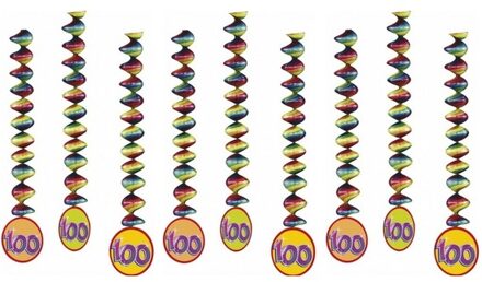 Haza 100 jaar decoratie spiralen 9x Multi