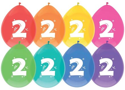 Haza 16x Ballonnen 2 jaar verjaardag/leeftijd versiering