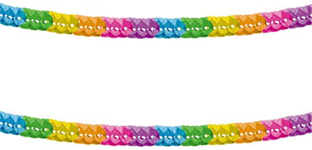 Haza 2x feestslinger - verjaardag versiering - papier - 600 cm - multi-color