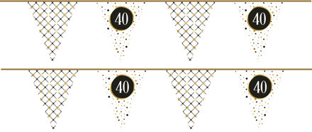 Haza 2x Leeftijd vlaggenlijnen verjaardag vlaggetjes 40 jaar papier 600 cm