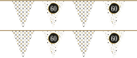 Haza 2x Leeftijd vlaggenlijnen verjaardag vlaggetjes 60 jaar papier 600 cm