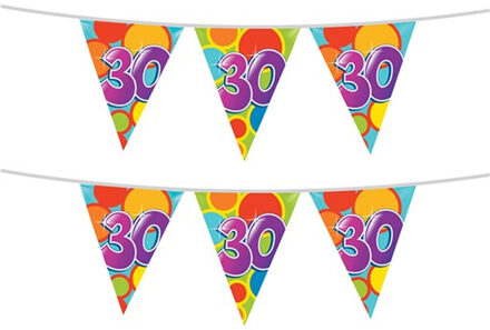 Haza 2x stuks leeftijd verjaardag thema vlaggetjes 30 jaar plastic 10 meter