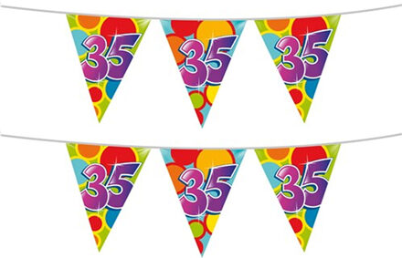 Haza 2x stuks leeftijd verjaardag thema vlaggetjes 35 jaar plastic 10 meter