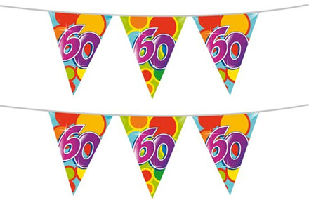 Haza 2x stuks leeftijd verjaardag thema vlaggetjes 60 jaar plastic 10 meter