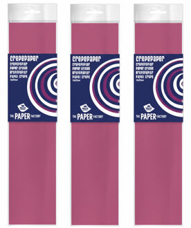 Haza 3x Crepe papier - cyclaam - 250 x 50 cm - knutselmateriaal