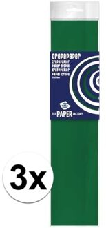 Haza 3x Crepe papier plat groen 250 x 50 cm - Knutselen met papier - Knutselspullen