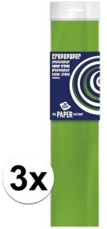 Haza 3x Hobby crepe papier limegroen 250 x 50 cm - Crepepapier