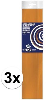 Haza 3x Hobby crepe papier oranje 250 x 50 cm - Crepepapier