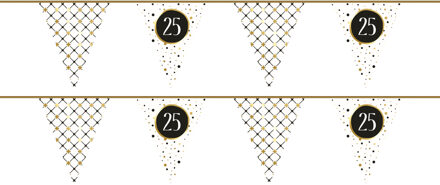 Haza 3x Leeftijd vlaggenlijnen verjaardag vlaggetjes 25 jaar papier 600 cm