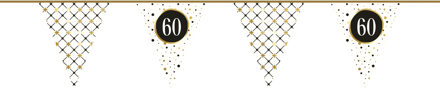 Haza 3x Leeftijd vlaggenlijnen verjaardag vlaggetjes 60 jaar papier 600 cm