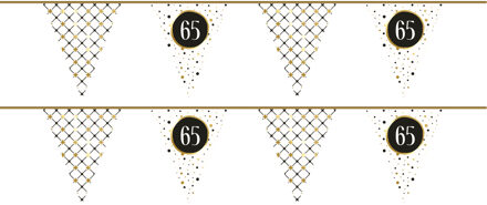 Haza 3x Leeftijd vlaggenlijnen verjaardag vlaggetjes 65 jaar papier 600 cm