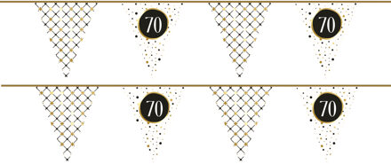 Haza 3x Leeftijd vlaggenlijnen verjaardag vlaggetjes 70 jaar papier 600 cm