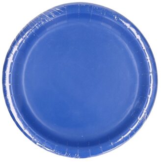 Haza 40x Blauwe wegwerp bordjes van karton 23 cm - Feestbordjes