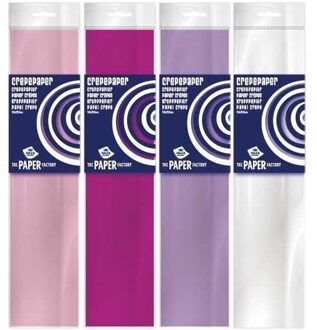 Haza 4x Hobby crepe papier knutsel pakket 250 x 50 cm voor meisjes - Crepepapier Multikleur