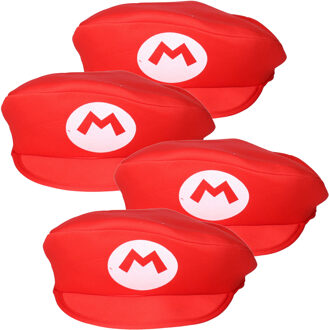 Haza 4x stuks rode Loodgieter pet voor Mario