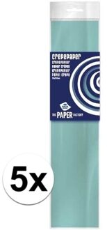 Haza 5x Knutsel crepe vouw papier lichtblauw 250 x 50 cm