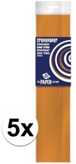 Haza 5x Knutsel crepe vouw papier oranje 250 x 50 cm