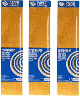 Haza 6x Crepe alu papier glitter goud 150 x 50 cm knutsel materiaal