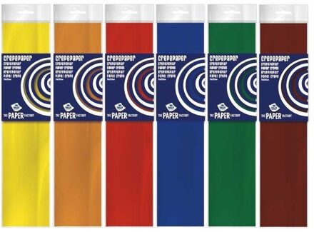 Haza 6x Crepe papier basis pakket 250 x 50 cm knutsel materiaal