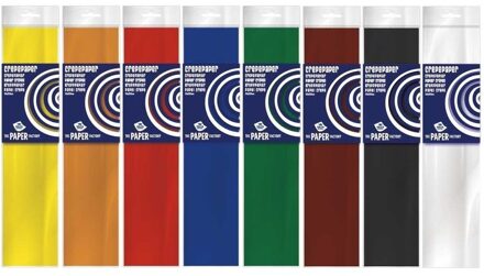 Haza 8x Knutsel crepe vouw papier basis kleuren 250 x 50 cm