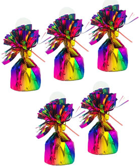 Haza Ballon gewichtjes - 10x - regenboogkleur - 170 gram - gewichtjes voor helium ballontrosjes