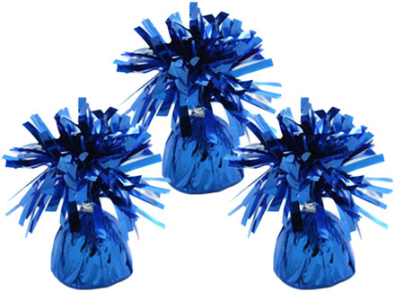 Haza Ballon gewichtjes - 3x - blauw - 170 gram - gewichtjes voor helium ballontrosjes